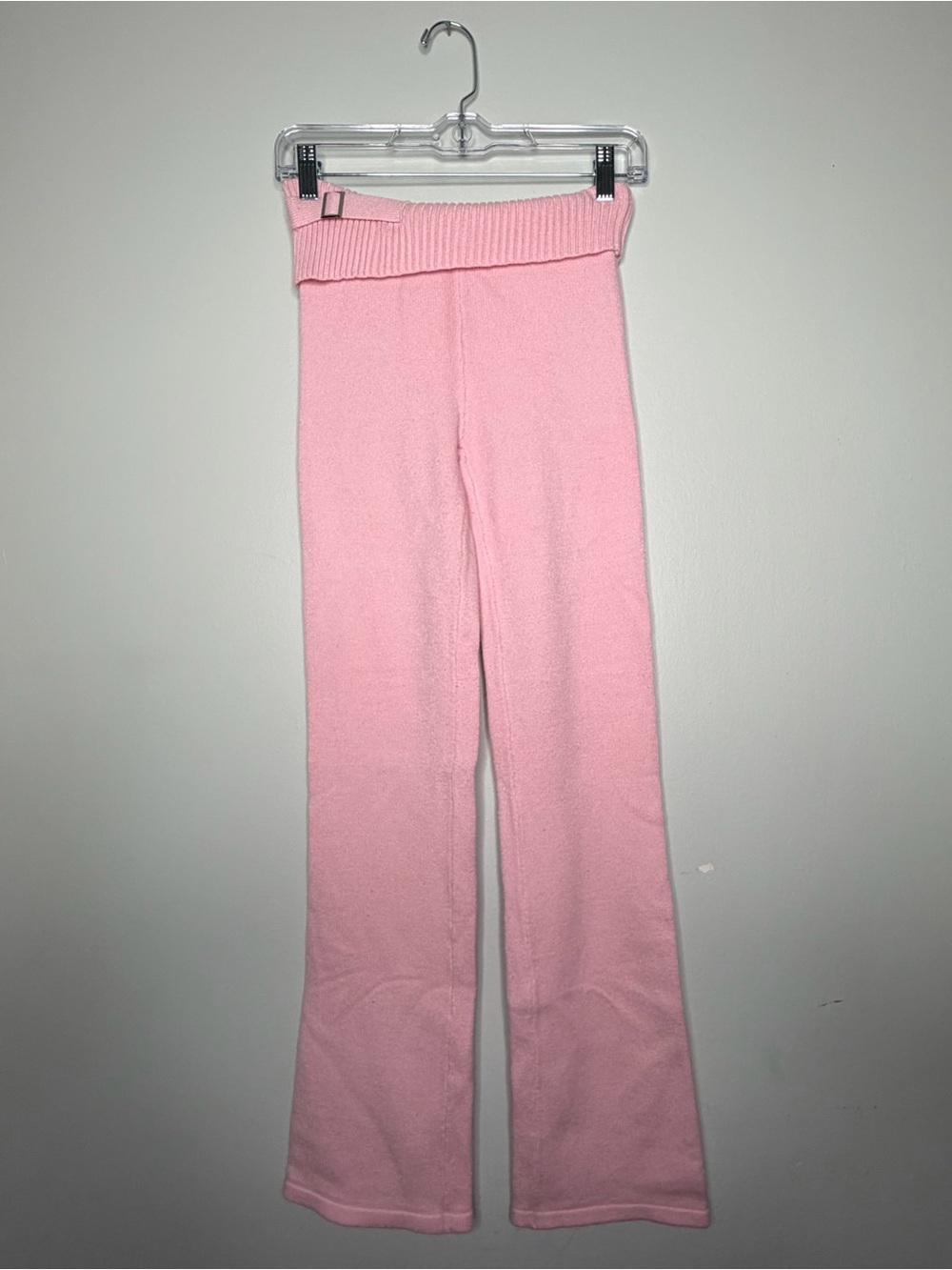 Frankie Bikinis Fleur Cloud Knit Low Rise Pants Small Valentine Pink Soft